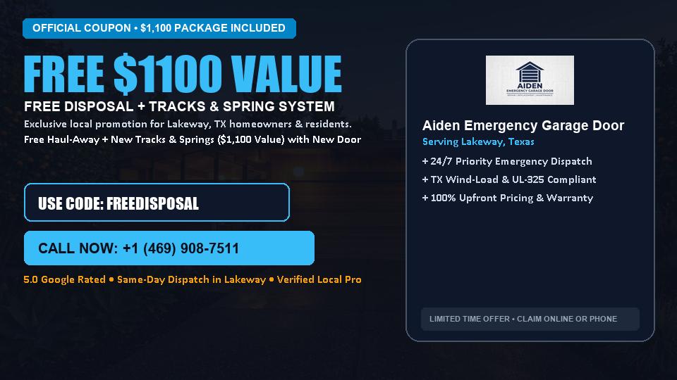 Aiden Emergency Garage Door FREE Haul-Away & Heavy-Duty Tracks with New Door